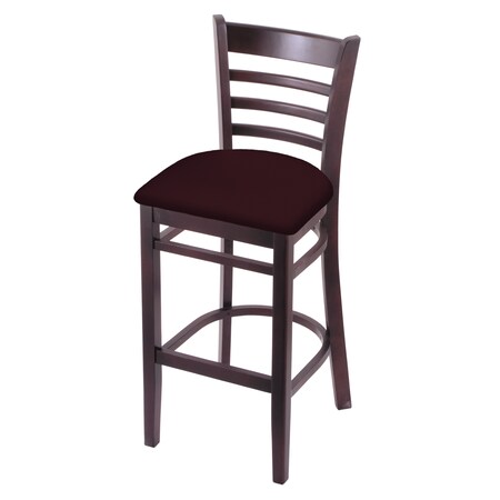 Holland Bar Stool Co 25" Counter Stool, Dark Cherry Finish, Canter Bordeaux Seat 314025DC005